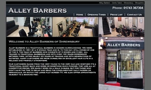 Alley Barbers website image